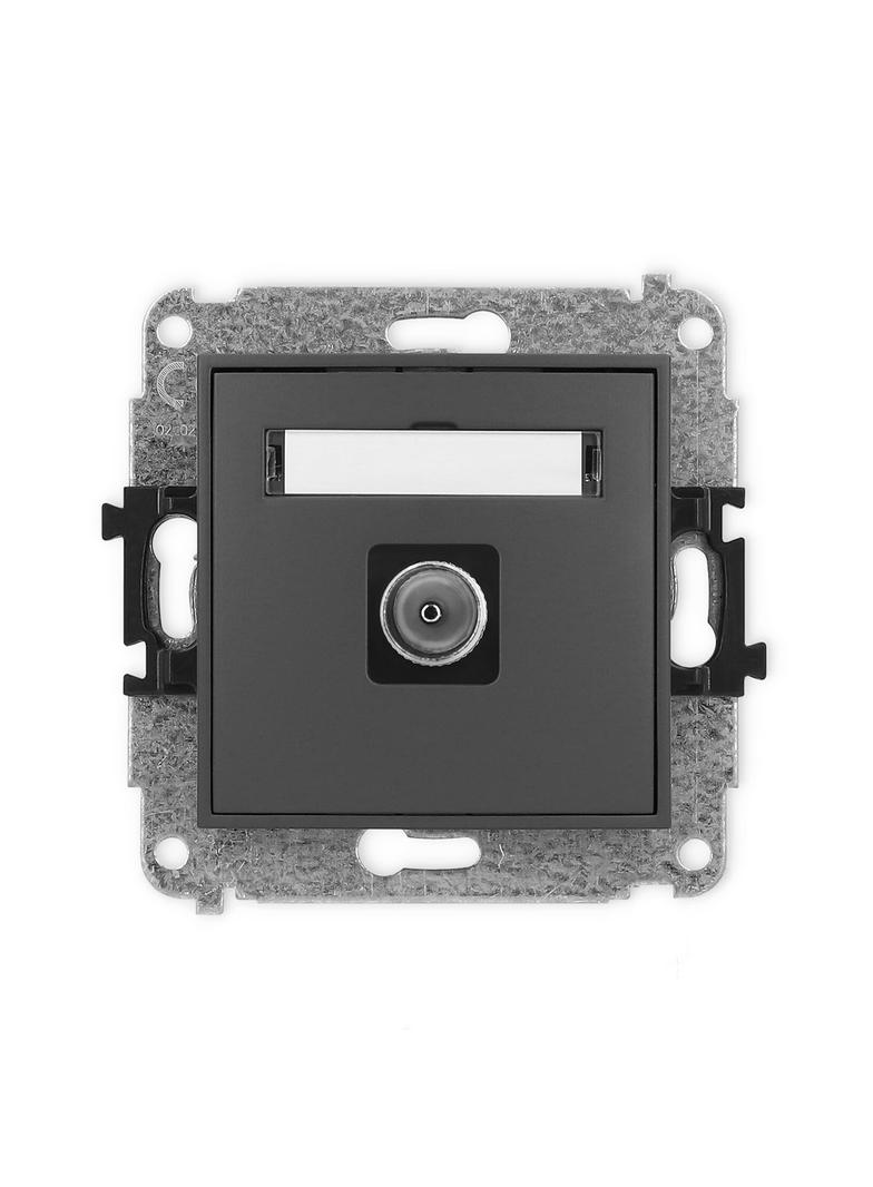 ICON Mechanizm gniazda antenowego pojedynczego TV grafitowy mat