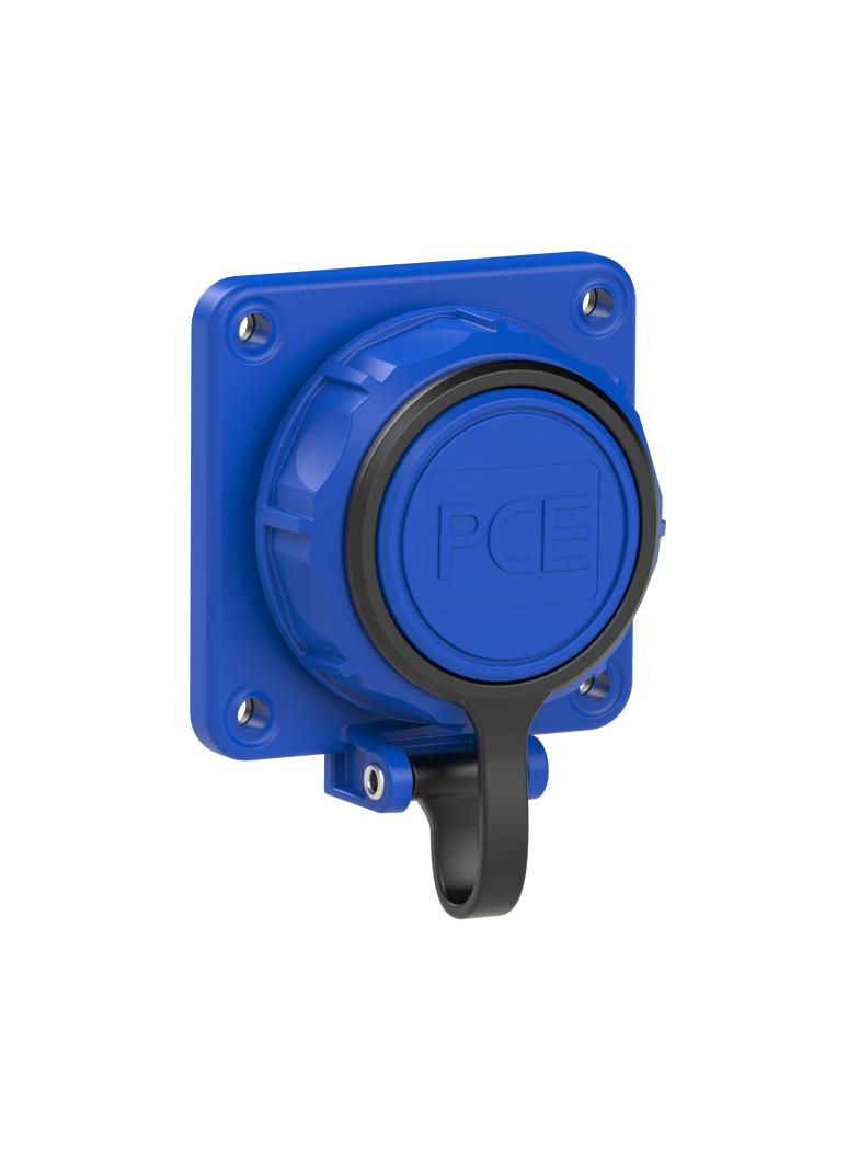 GNIAZDO WTYCZKOWE TABLICOWE NAUTILUS 230V Z  BOLCEM IP68 Niebieskie z bolcem  IP68