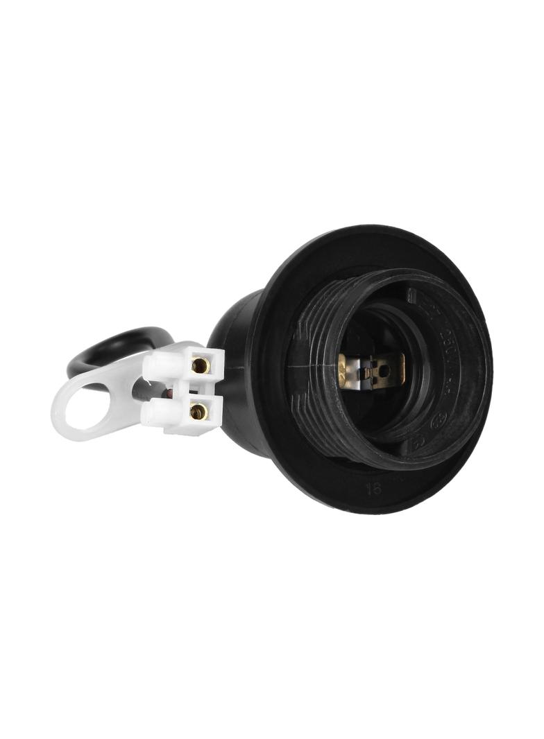 Oprawka remontowa E27 z kołnierzem, czarna