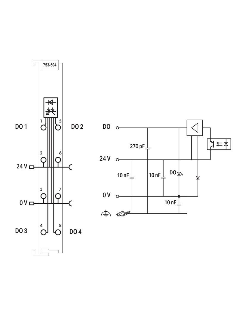 moduł 4DO 24V DC 0,5A WAGO