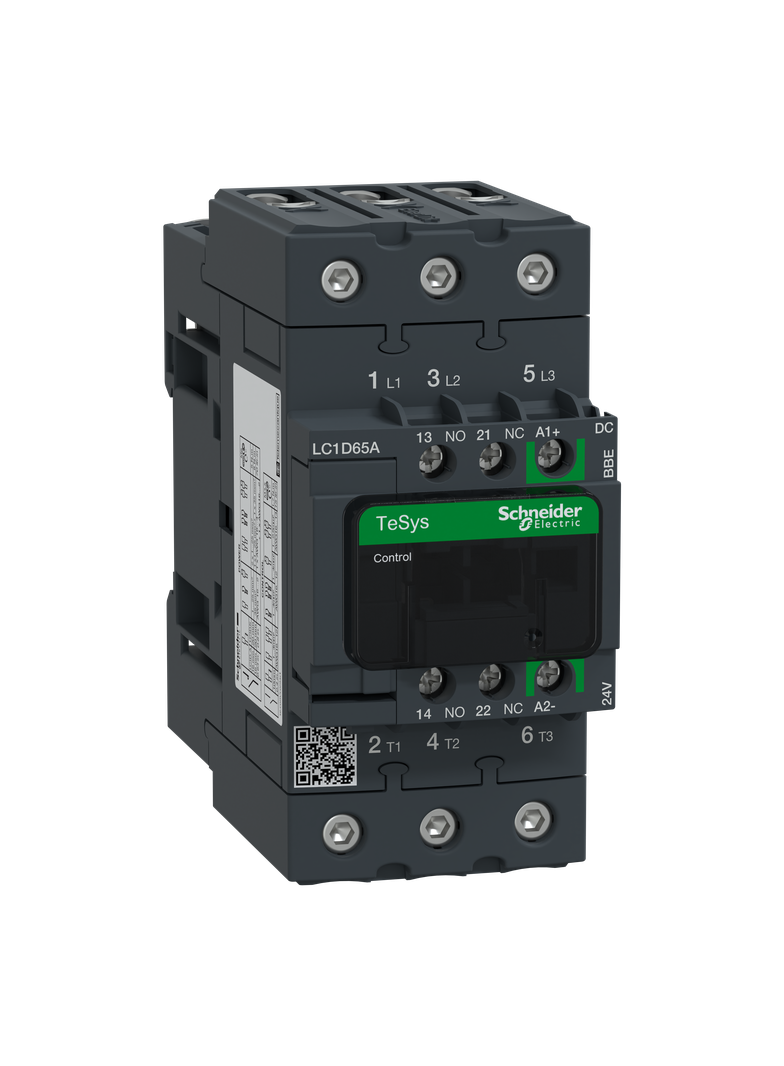 Stycznik mocy TeSys D [AC-3] 65A 3P 1NO 1NC cewka 24DC Everlink LC1D65ABBE SCHNEIDER