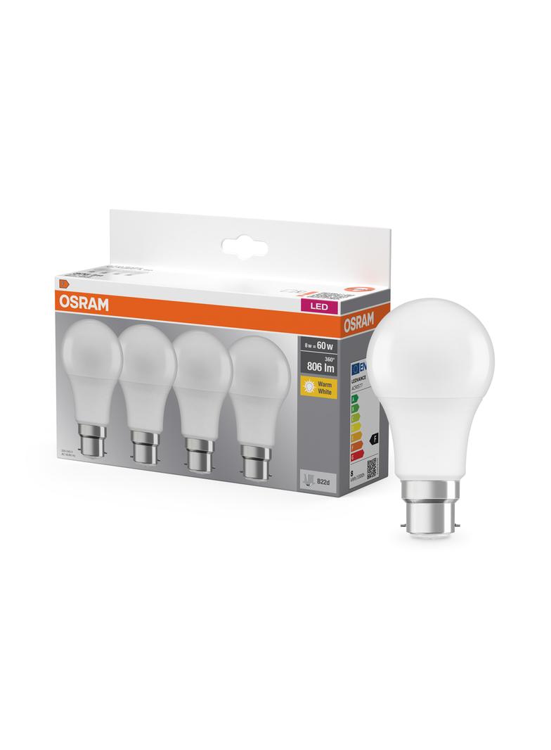 Lampa LED BASE Classic A60 8,5W/827 230V plastik B22D FS4 OSRAM