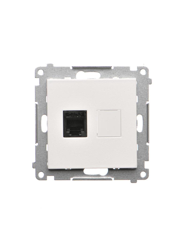 Simon 55 Gniazdo telefoniczne pojedyncze RJ12 Biały mat