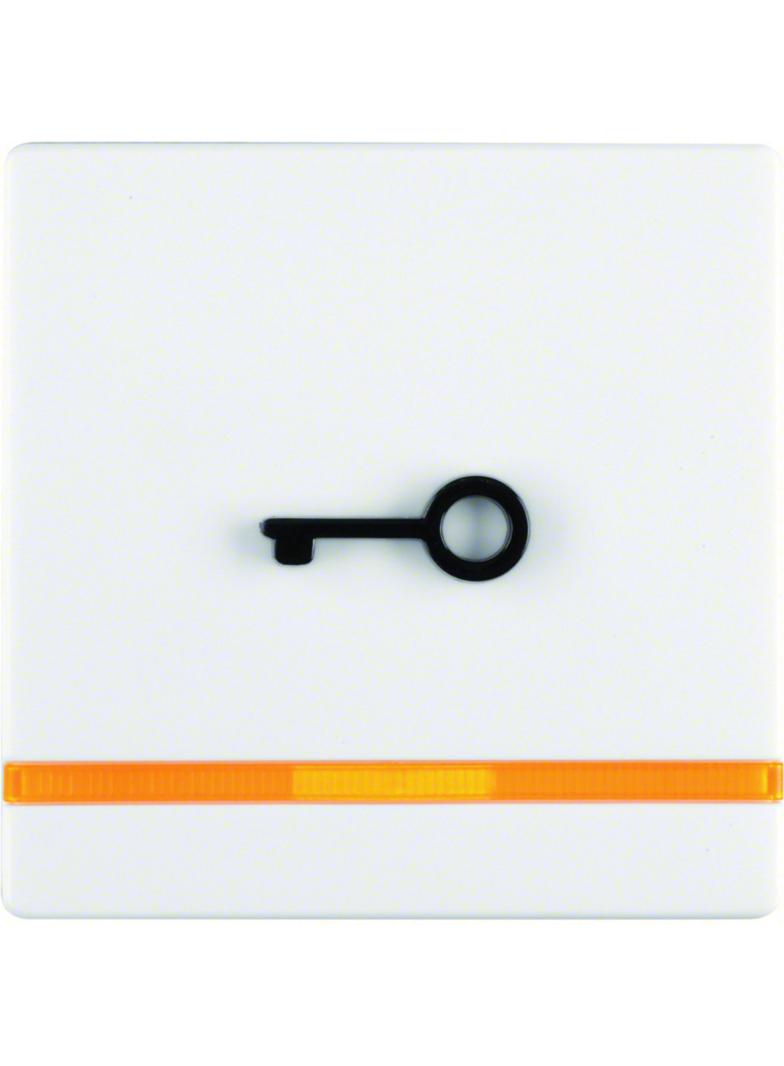 BERKER Q.x Klawisz z pomarańczową soczewką i wyczuwalnym symbolem klucz biały aksamitam 16516069 HAG
