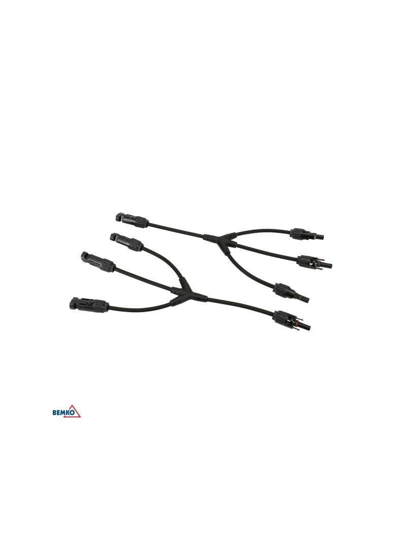 ZŁĄCZE SOLARNE MC4 1000V POTRÓJNE RÓWNOLEGŁE Z KABLEM PARA