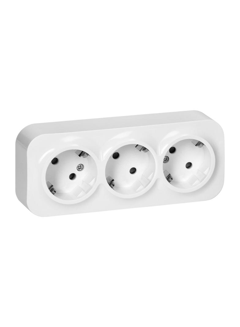 Gniazdo potrójne natynkowe ToDo 2P+Z Schuko IP20, 16A, 230V AC, 16A, 230V AC, biały, 10 sztuk