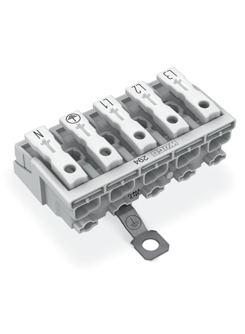 złączka zasilająca 5-biegunowa ze stopkami z stykiem PE