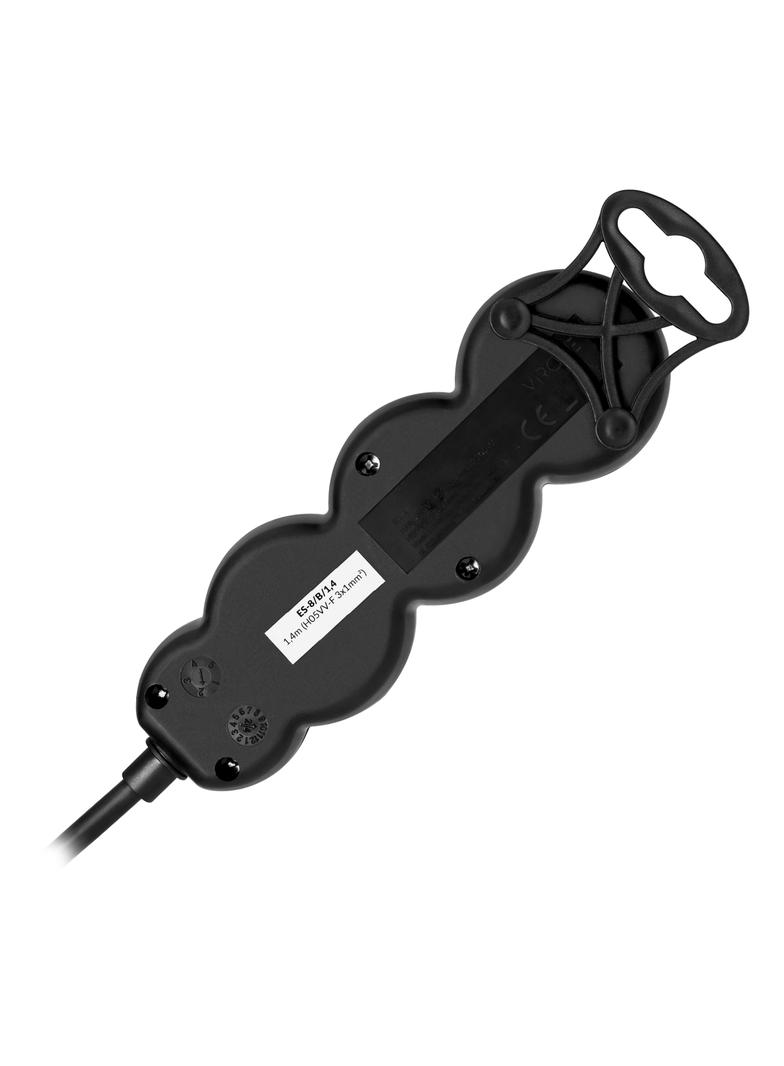 Przedłużacz 3x2P+Z,1,4m, 3x1mm2, czarny