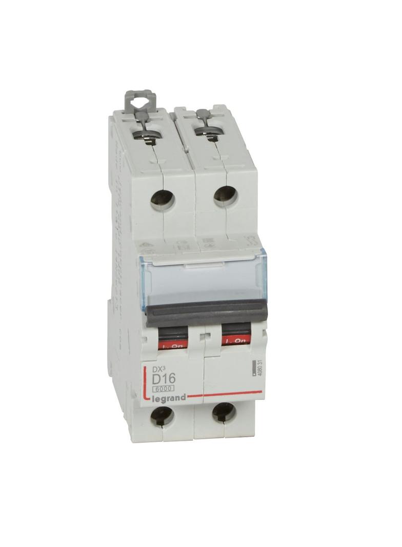 WYŁĄCZNIK NADPRĄDOWY S 302 2P D 16A 6000A SERII DX3, Legrand