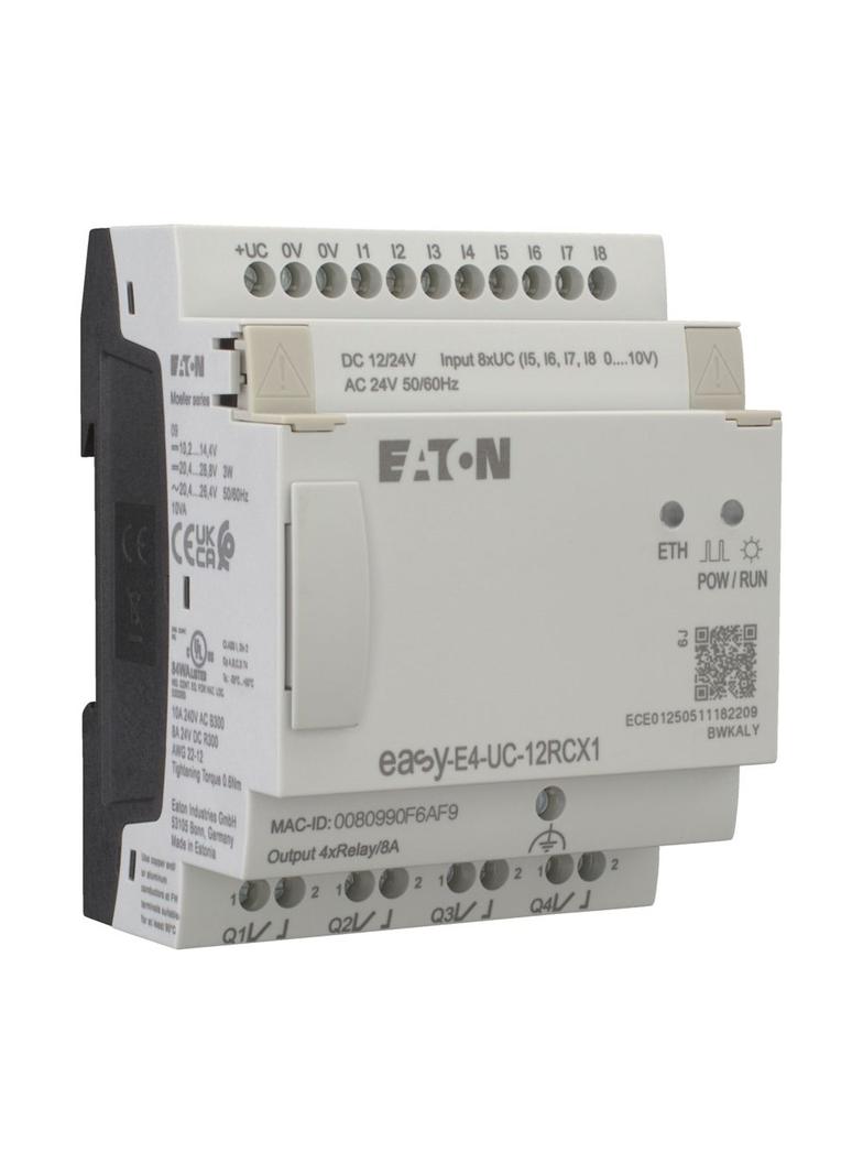 EASY-E4-UC-12RCX1 easyE4 12-24VDC 24VAC 8DI(4AI) 4DO-R bez wyświetlacza 197212 EATON