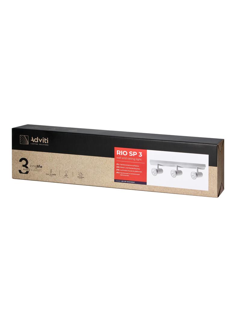 Oprawa ścienno-sufitowa RIO SP 3 E27 max. 3x60W IP20 biała ORNO