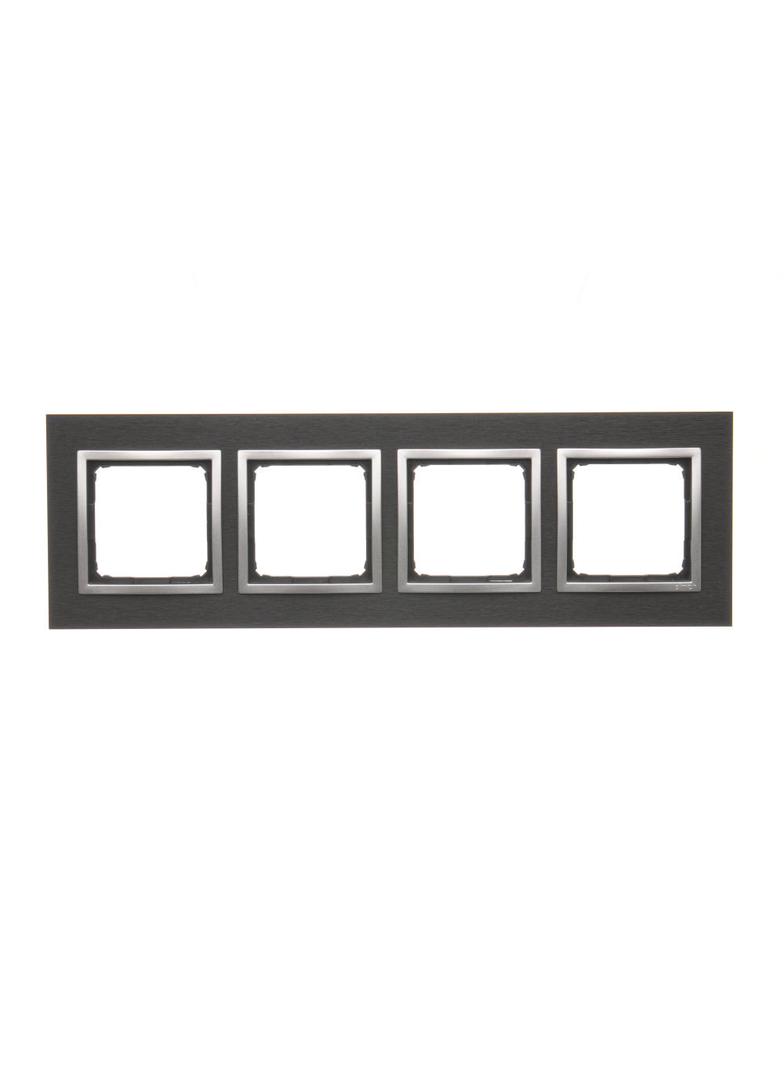Simon 54 Nature Ramka 4-krotna Nature-Metal INOX YIN IP20/IP44* (*IP44-należy zastosować zestaw uszczelek DUN4) DRN4/78 KONTAKT