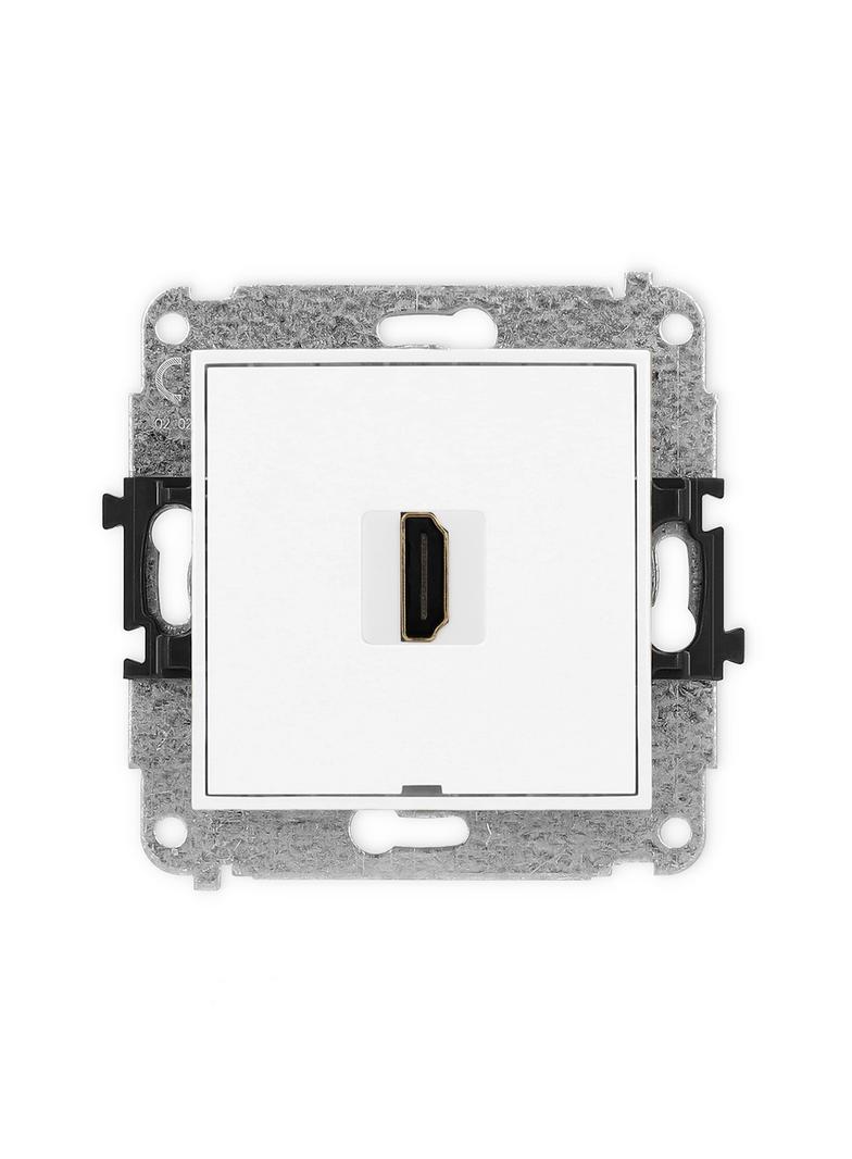 MINI Mechanizm gniazda pojedynczego HDMI 2.0, bez pola opisowego biały mat