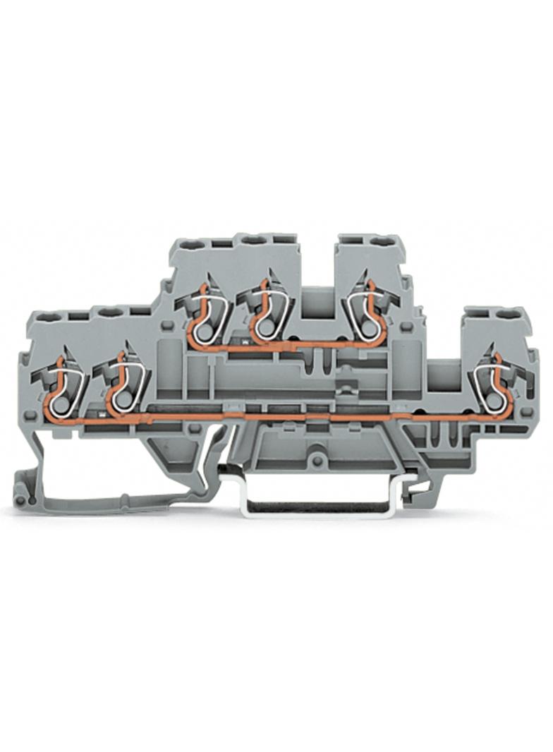 Złączka dwupiętrowa L / N 3-przewodowa 2,5mm2 szara /50szt./ 870-533 WAGO