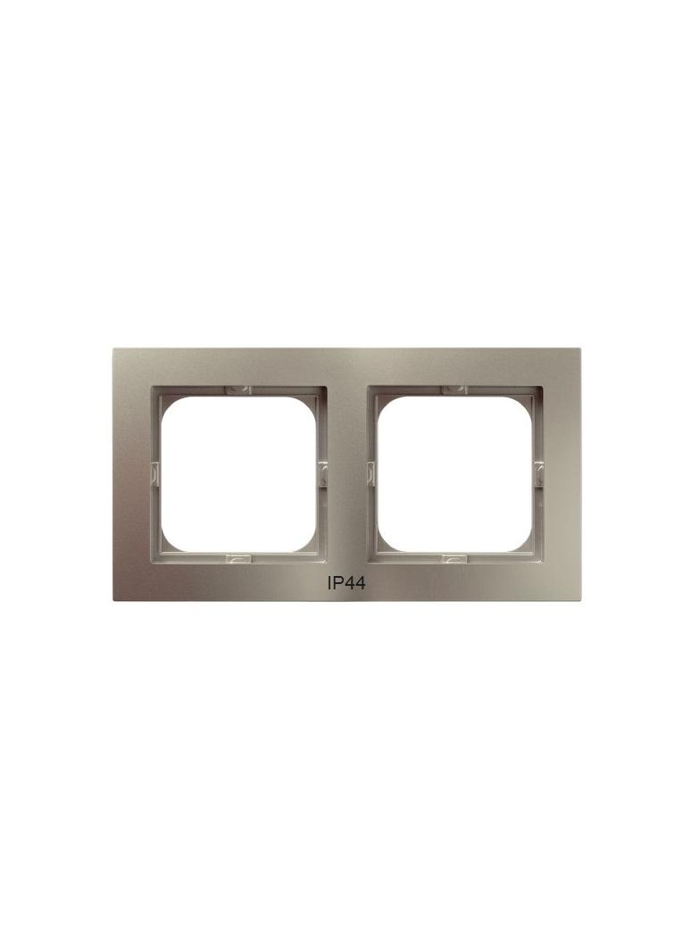 AS Ramka podwójna do łączników IP-44 - kolor satyna light