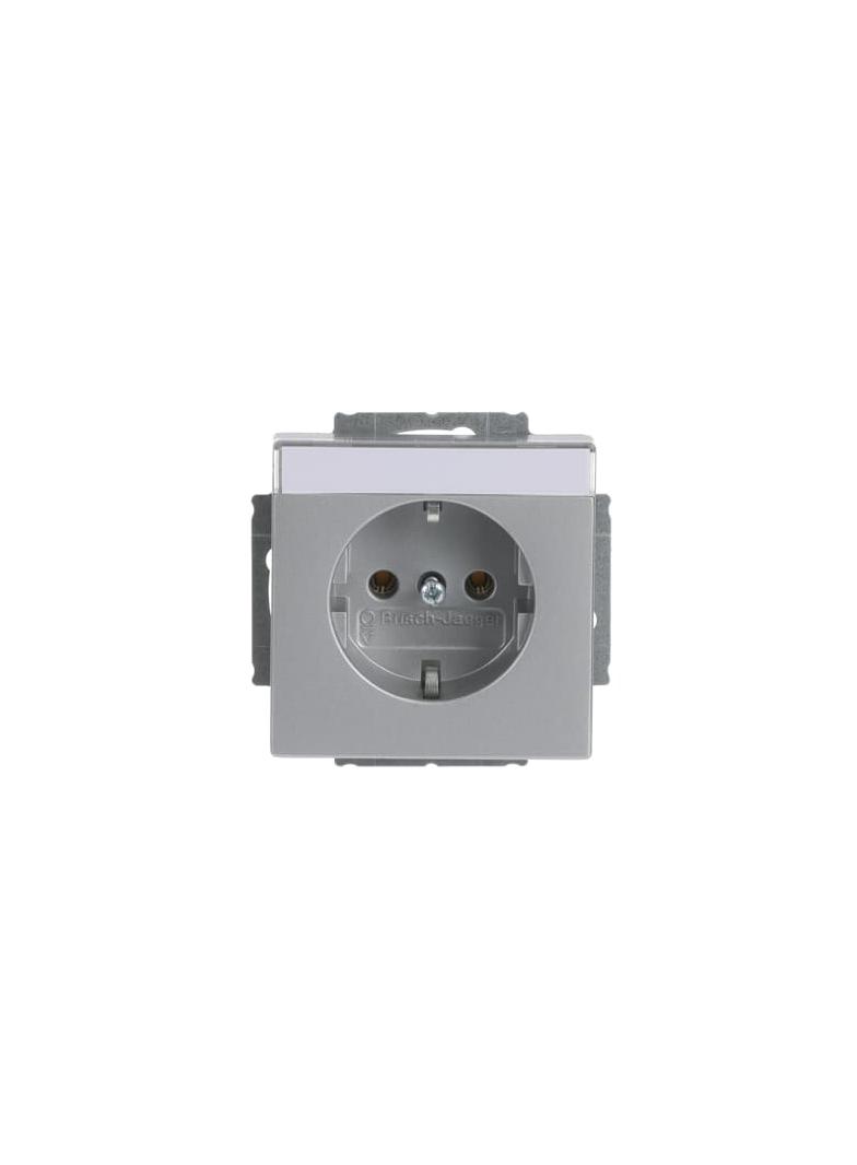 FUTURE Gniazdo SCHUKO z polem opisowym Z uziemieniem, 2P+E aluminiowo srebrny 2CKA002011A3810 ABB