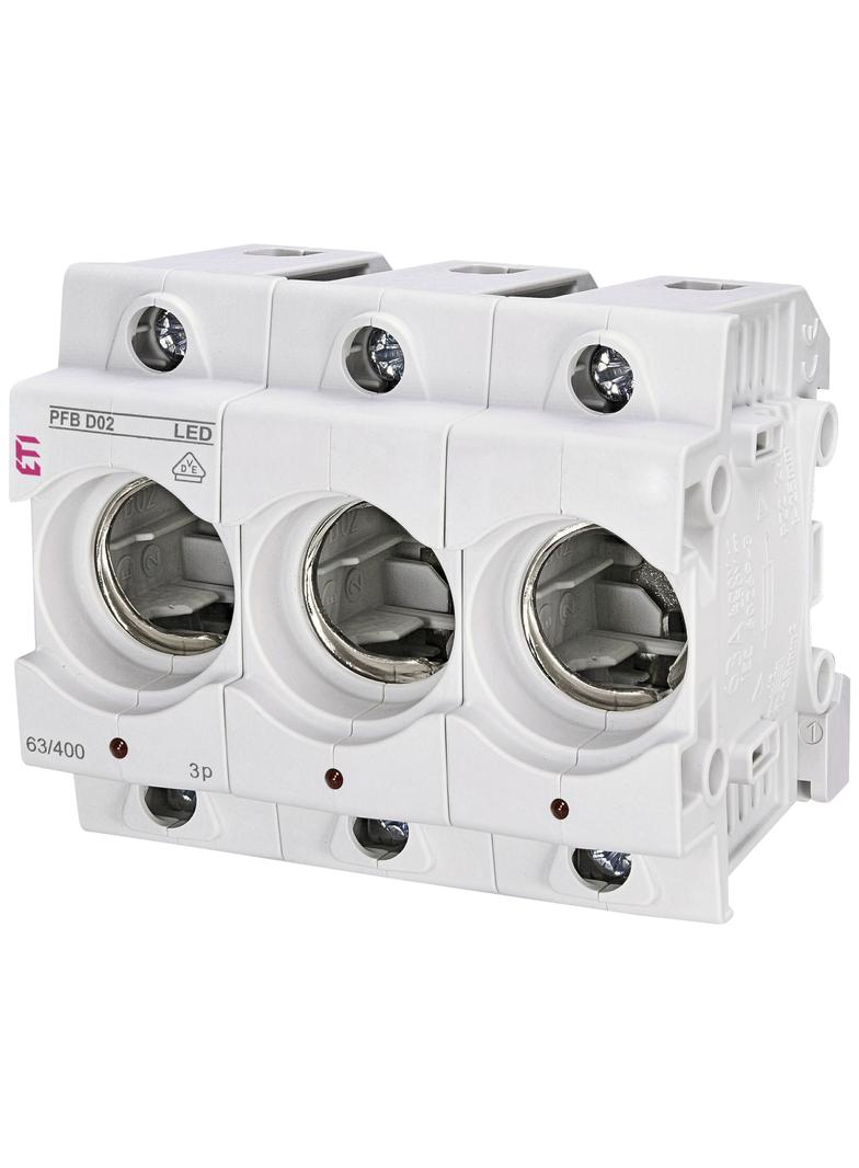 Gniazdo bezpiecznikowe PFB D02 PFB D02 3p LED 002510024 ETI
