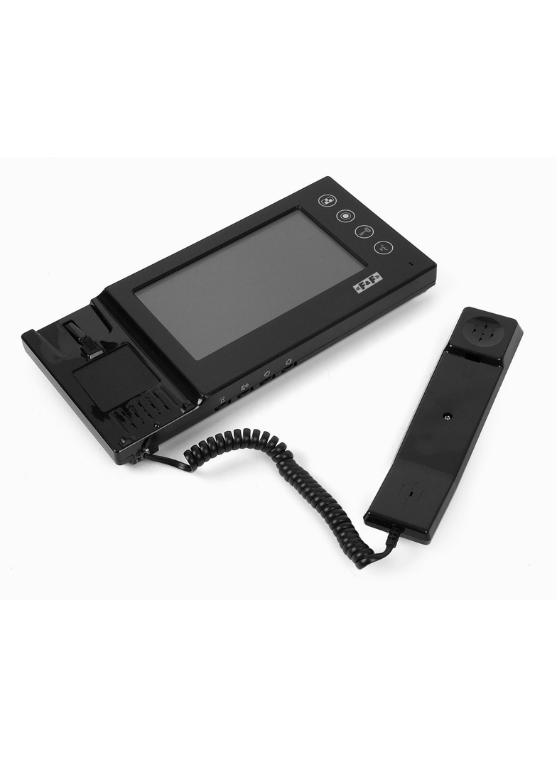 Monitor czarny ze słuchawką