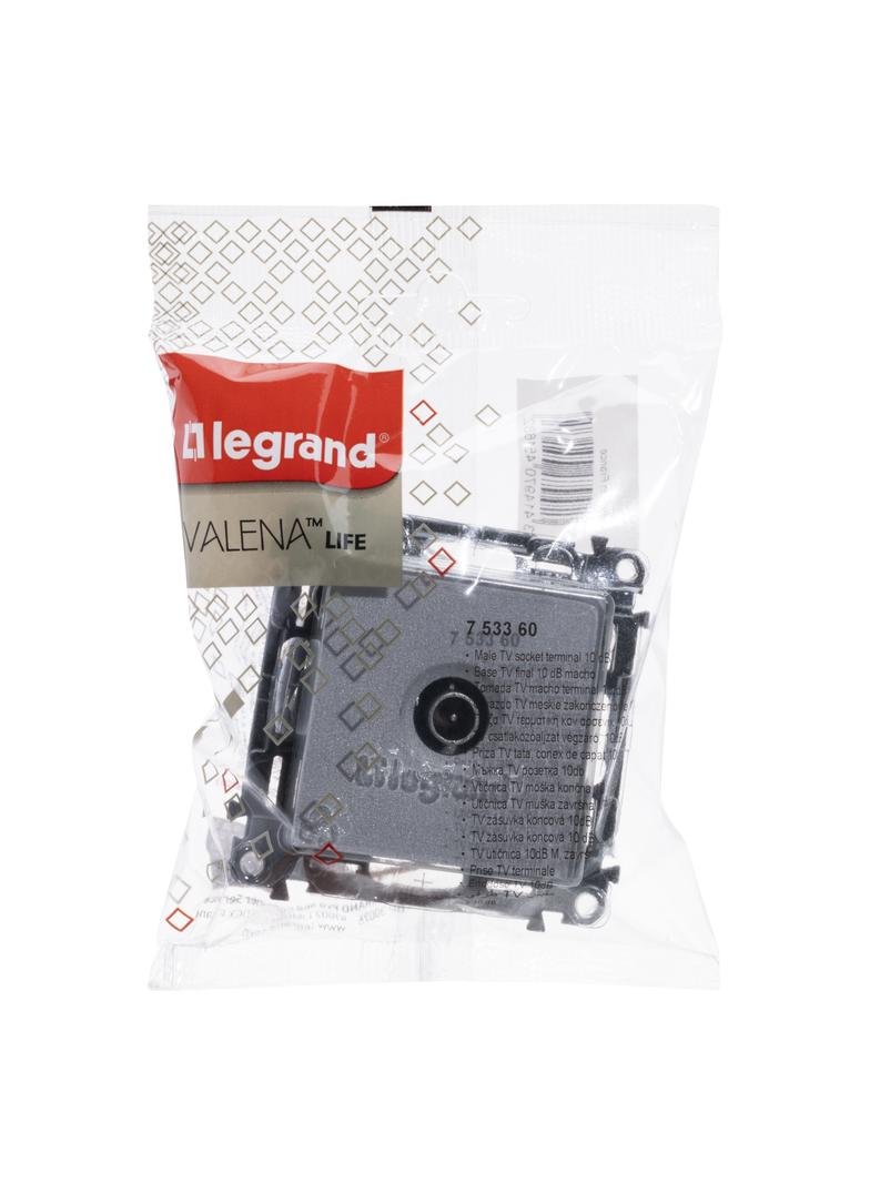 VALENA LIFE GNIAZDO TV ZAKOŃCZENIOWE ALUMINIUM  , Legrand