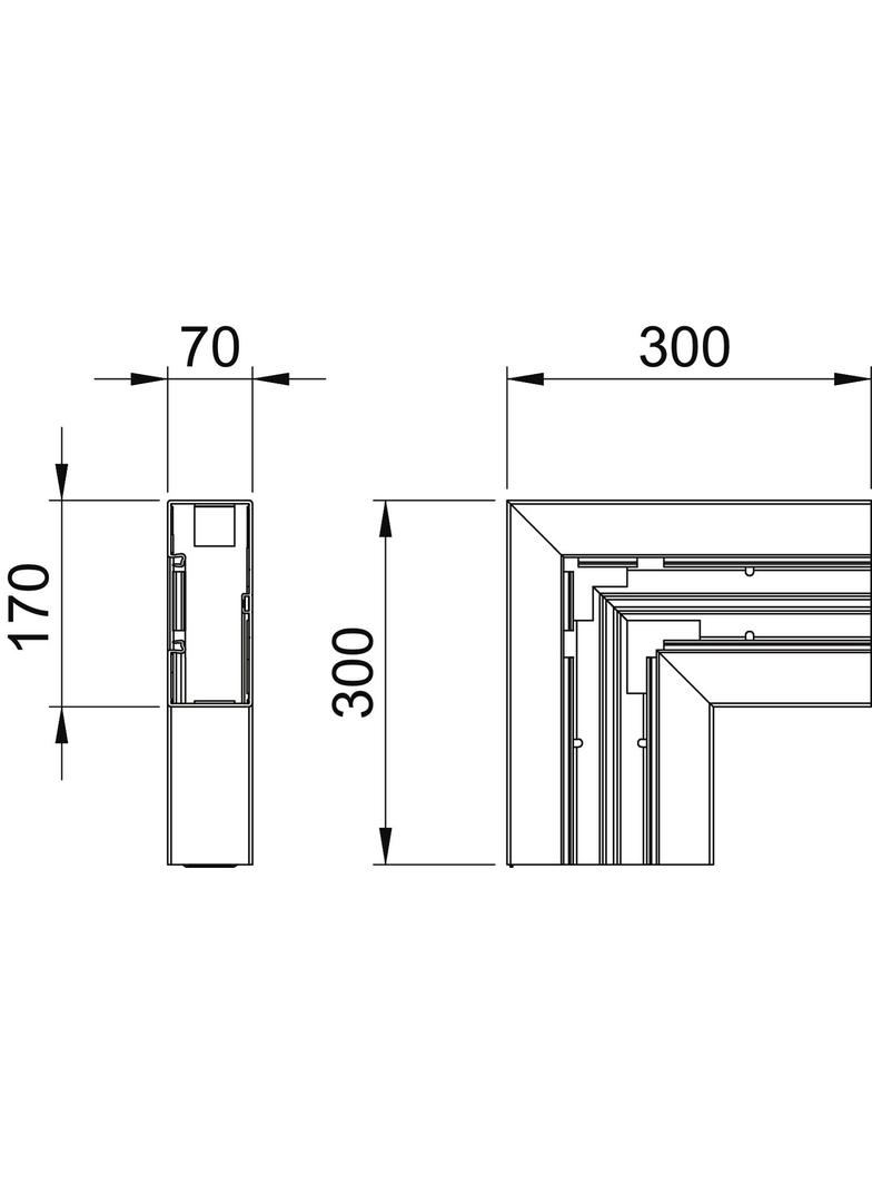 GK-F70170RW, Naroże płaskie GK- F70170 Cz.b.