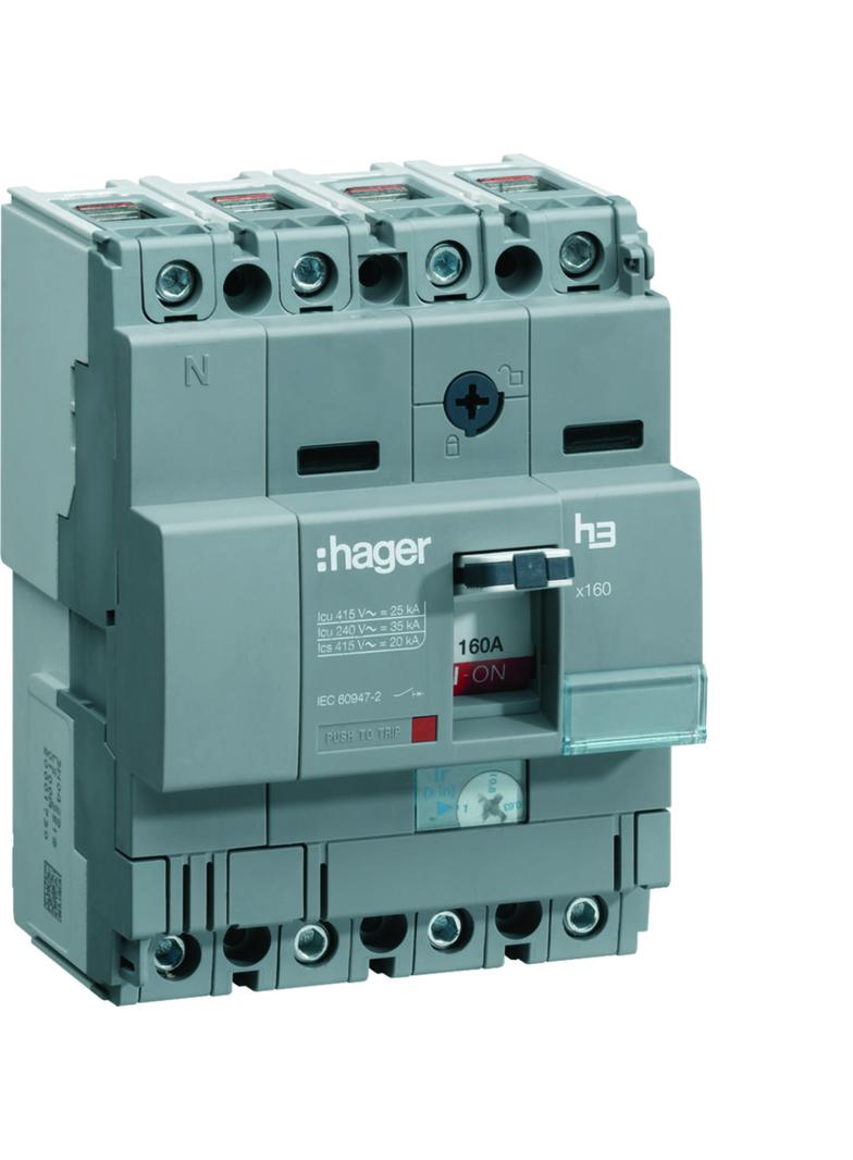 Wyłącznik mocy x160 4P 25kA 160A HHA161H HAGER