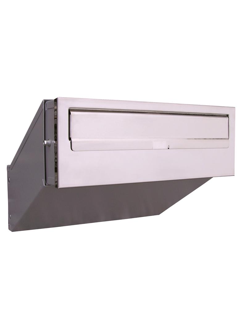 Skrzynka na listy przelotowa SAMOA ze stali nierdzewnej, z zamkiem bębenkowym, inox