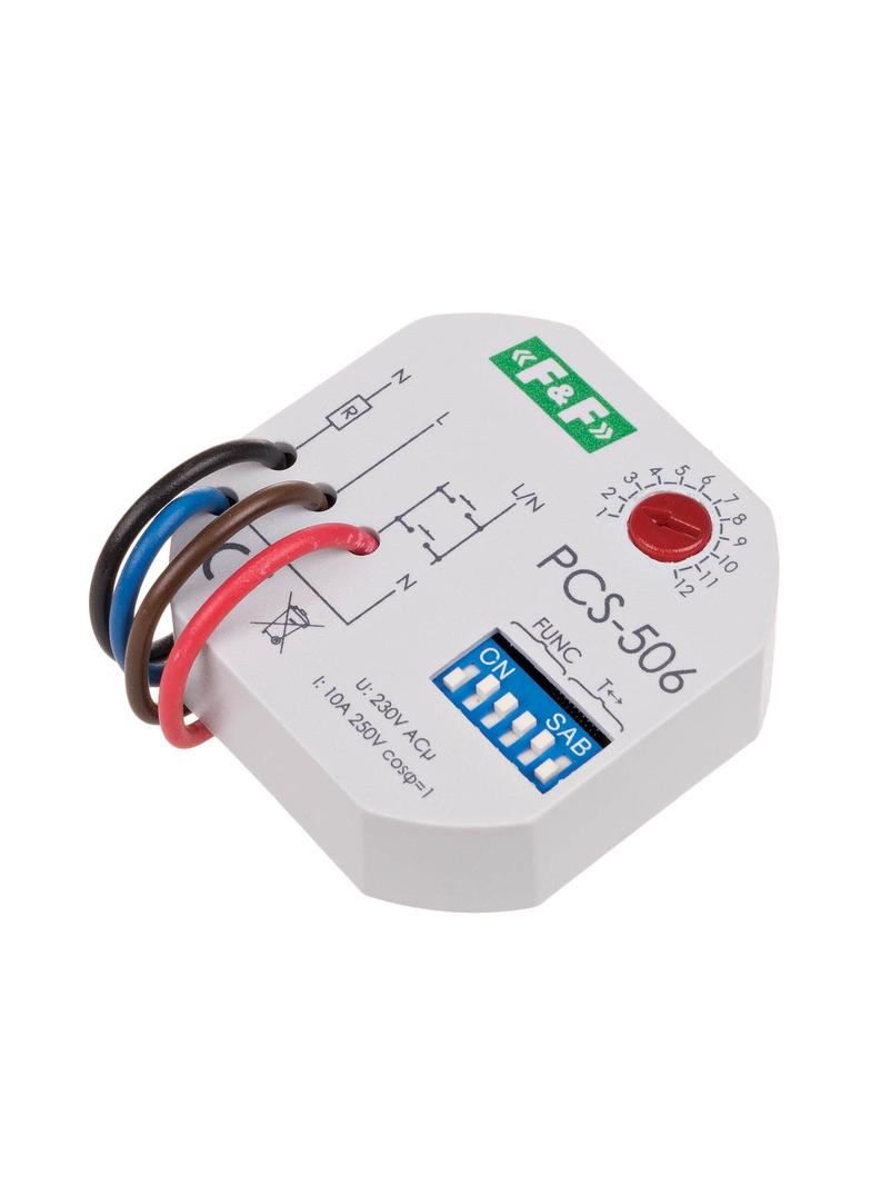 PRZEKAŹNIK CZASOWY OŚMIOFUNKCYJNY, STYKI: 1Z, U=230VAC, I=10A, MONTAŻ W PUSZCE PODTYNKOWEJ ?60