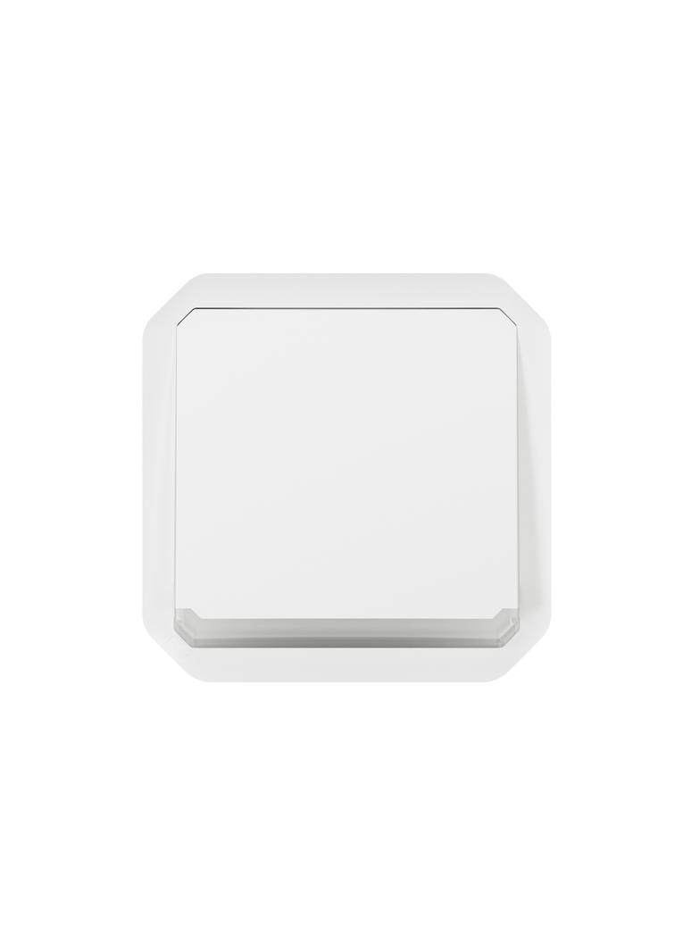 NOWE PLEXO - PRZY. JEDNOBIEGUNOWY Z PODŚWIETL. MECHANIZM 10A-250V~ BIAŁY