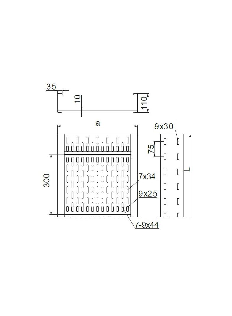 KSC500H110/3 Korytko 2,0 mm