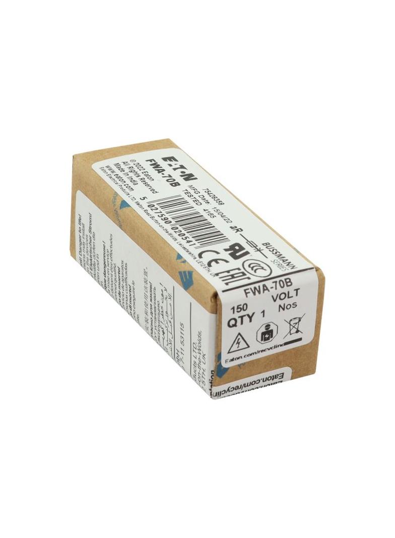 70AMP 150V AC SEMI-COND. FUSE Wkładka szybka 70A AC 150V DC 150V 25x68 mm UL FWA-70B EATON