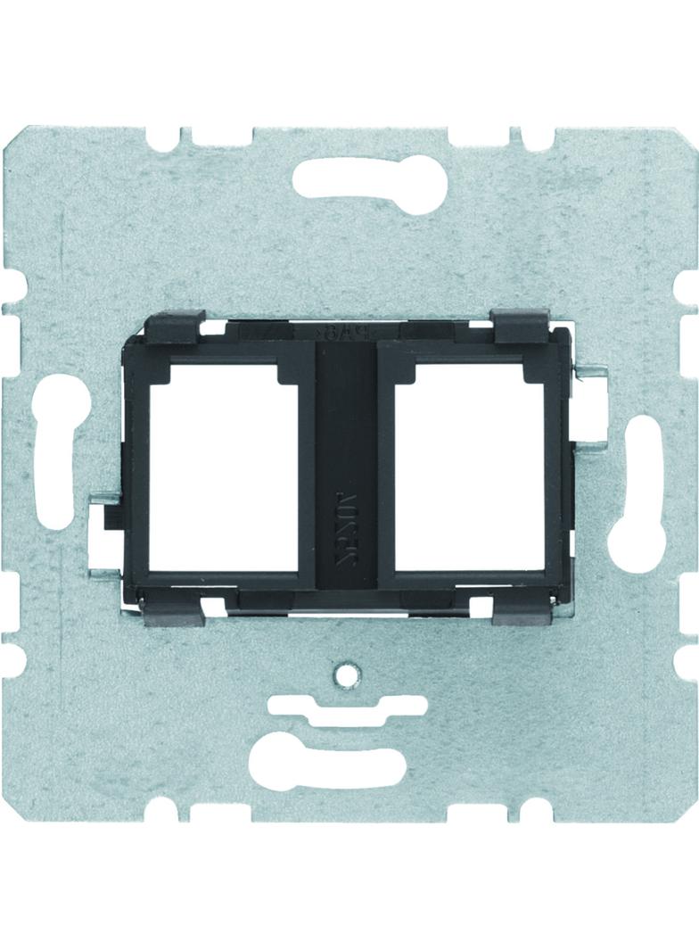 BERKER one.platform Płytka nośna podwójna z czarnym elementem mocującym mechanizm 454202 HAGER