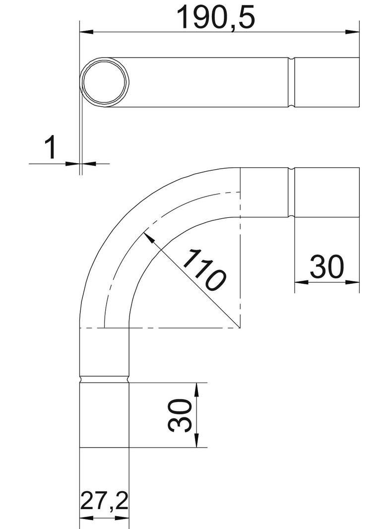 SB25 W V4A, Kolanko rurowe