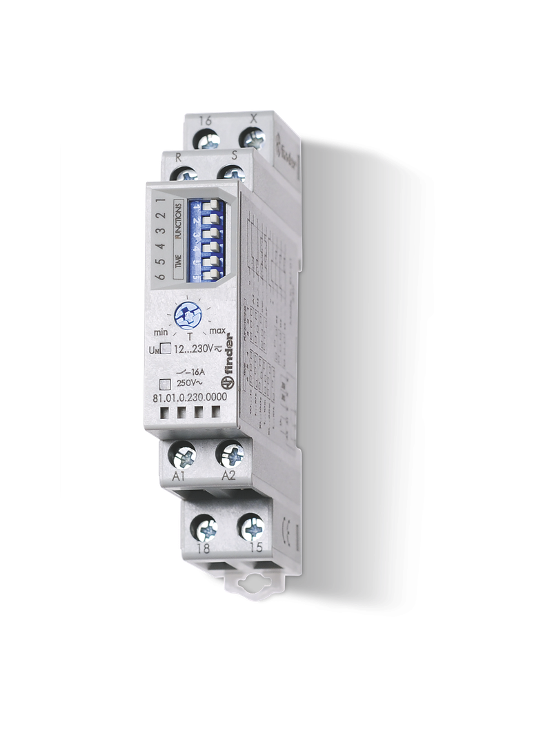 Przekaźnik czasowy modułowy serii 81: 1P 16A 12...230V AC/DC 81.01.0.230.0000 /5szt./ FINDER