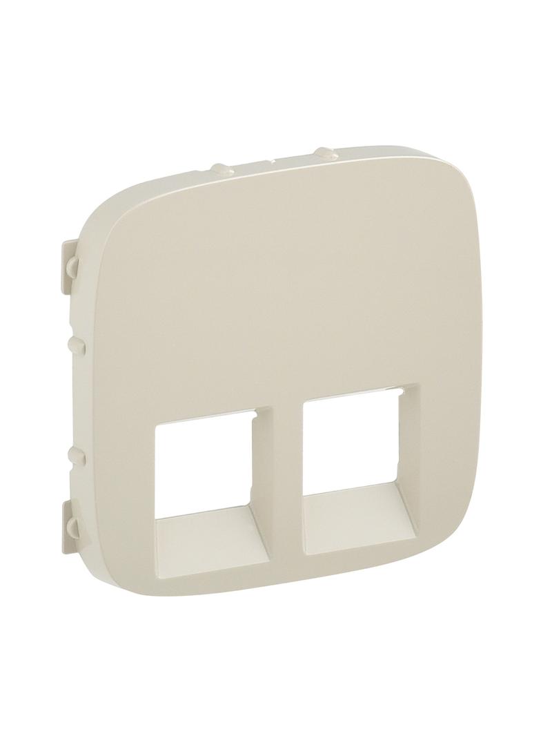 VALENA ALLURE - PLAKIETKA KREMOWA GNIAZDA PODWÓJNEGO 2XRJ11 LUB 2XRJ45 LUB RJ11/RJ45, Legrand