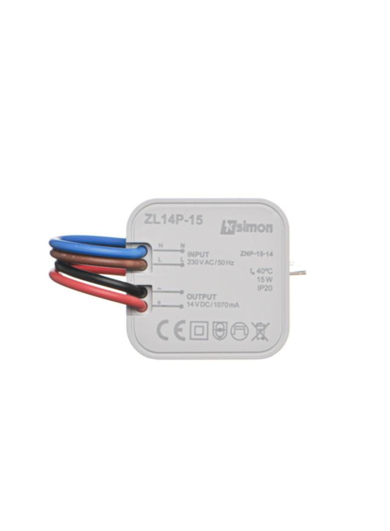 Simon 54 Zasilacz LED dopuszkowy 14V DC 15W ZL14P-15 KONTAKT