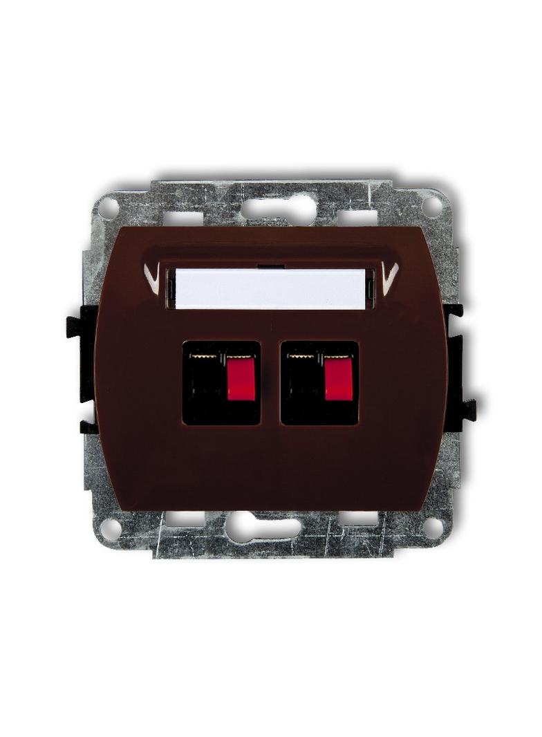 TREND Mechanizm gniazda głośnikowego podwójnego brązowy