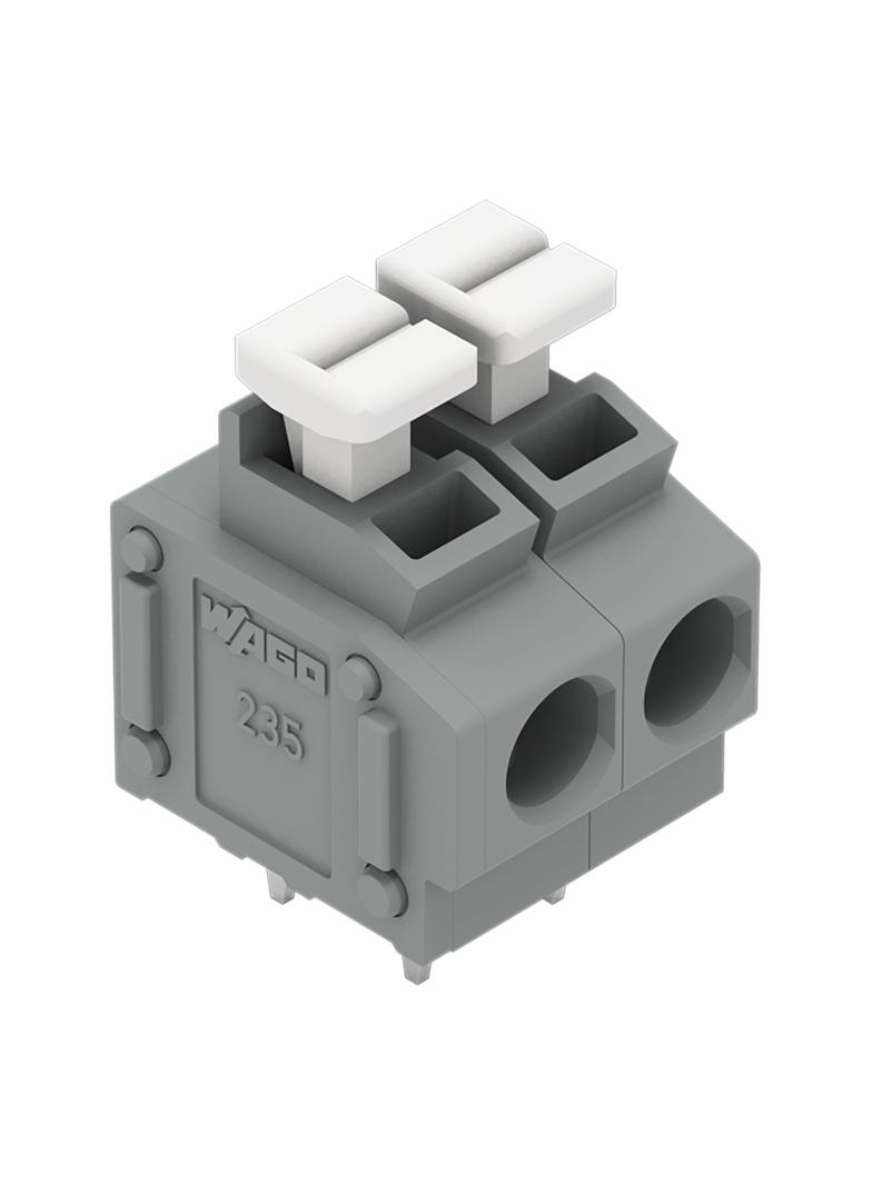 Listwa zaciskowa do płytek drukowanych 2-biegunowa szara raster 5/5,08mm /105szt./ 235-402/332-000 WAGO
