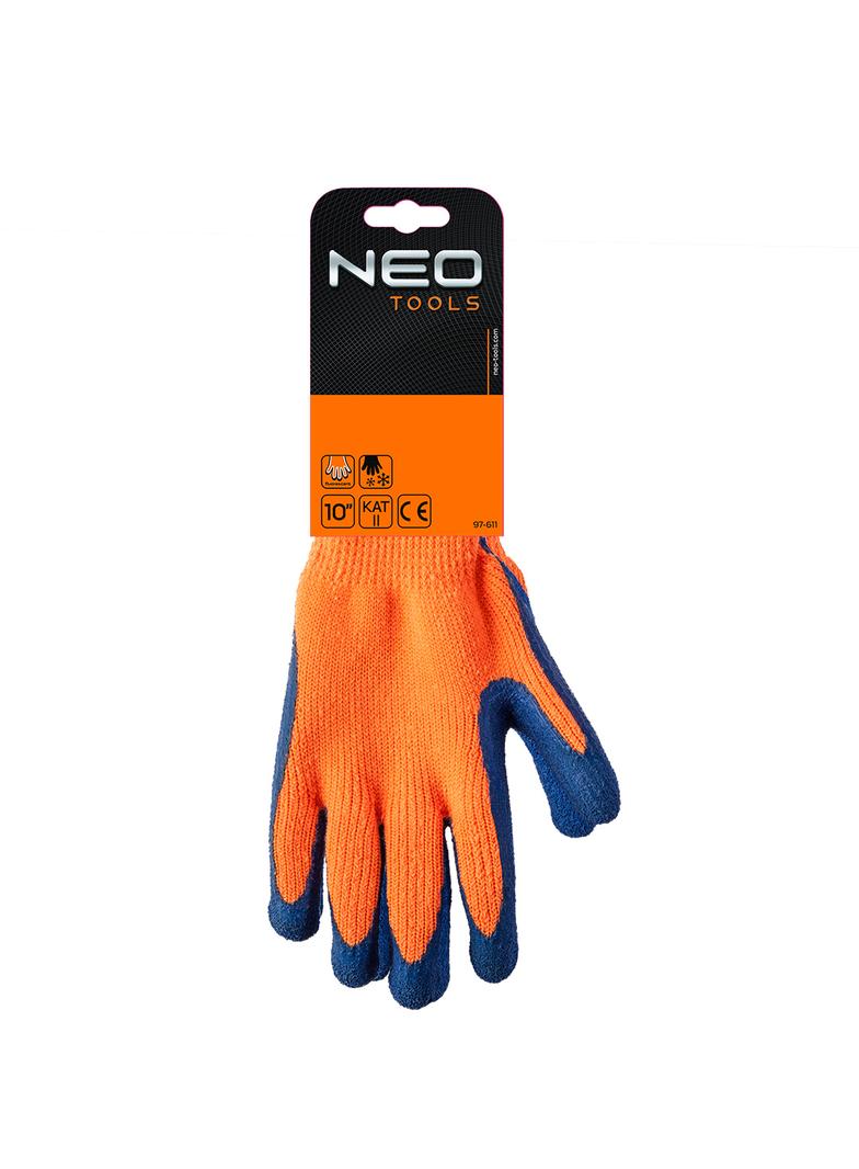 Rękawice robocze, ocieplane, akrylowe powlekane szorstkowatym lateksem, 10"