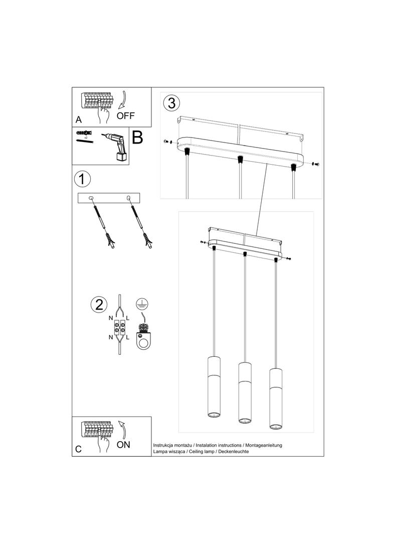 Sollux Lampa wisząca BORGIO 3L biały SL.0649