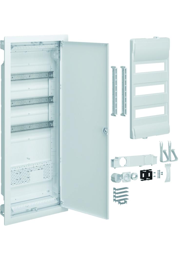 volta hybrid Rozdzielnica hybrydowa podtynkowa 3x12 1x płyta montażowa Drzwi pełne VU603PLG HAGER