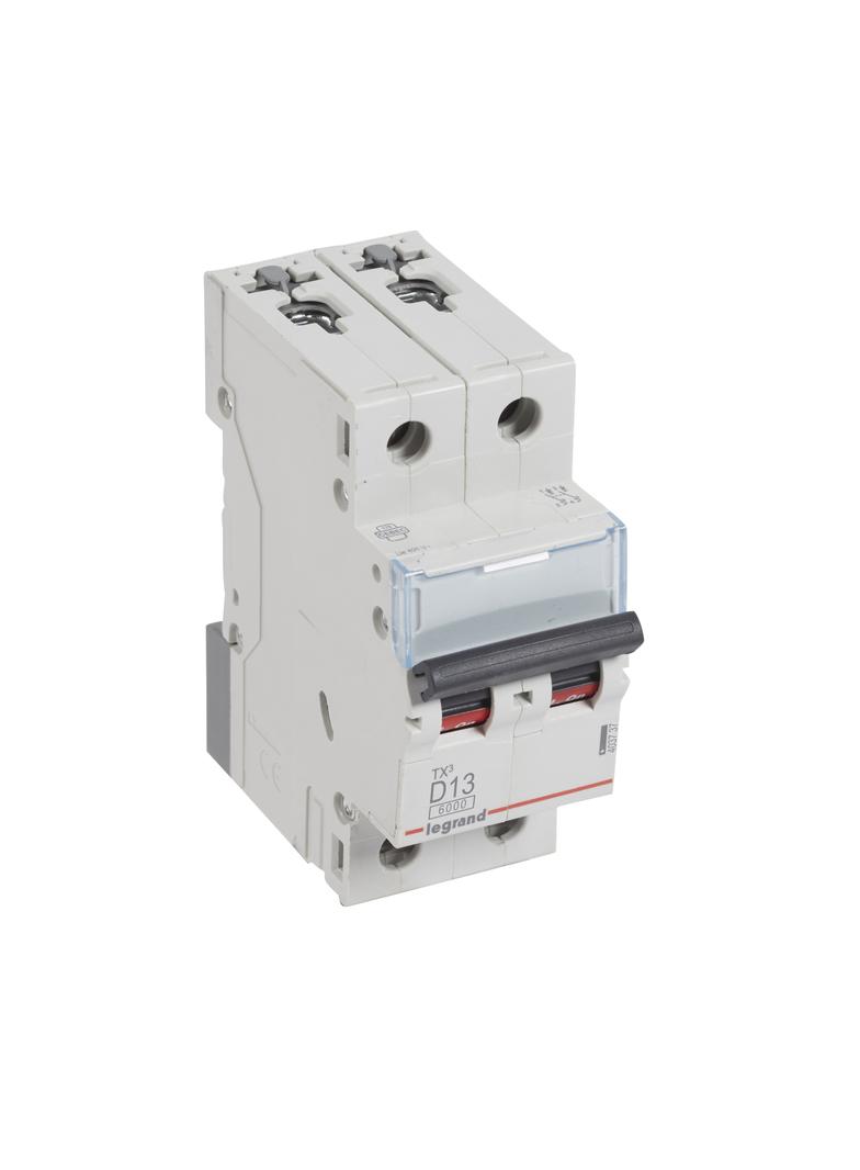 WYŁĄCZNIK NADPRĄDOWY S 302 2P D 13A 6000A SERII TX3, Legrand