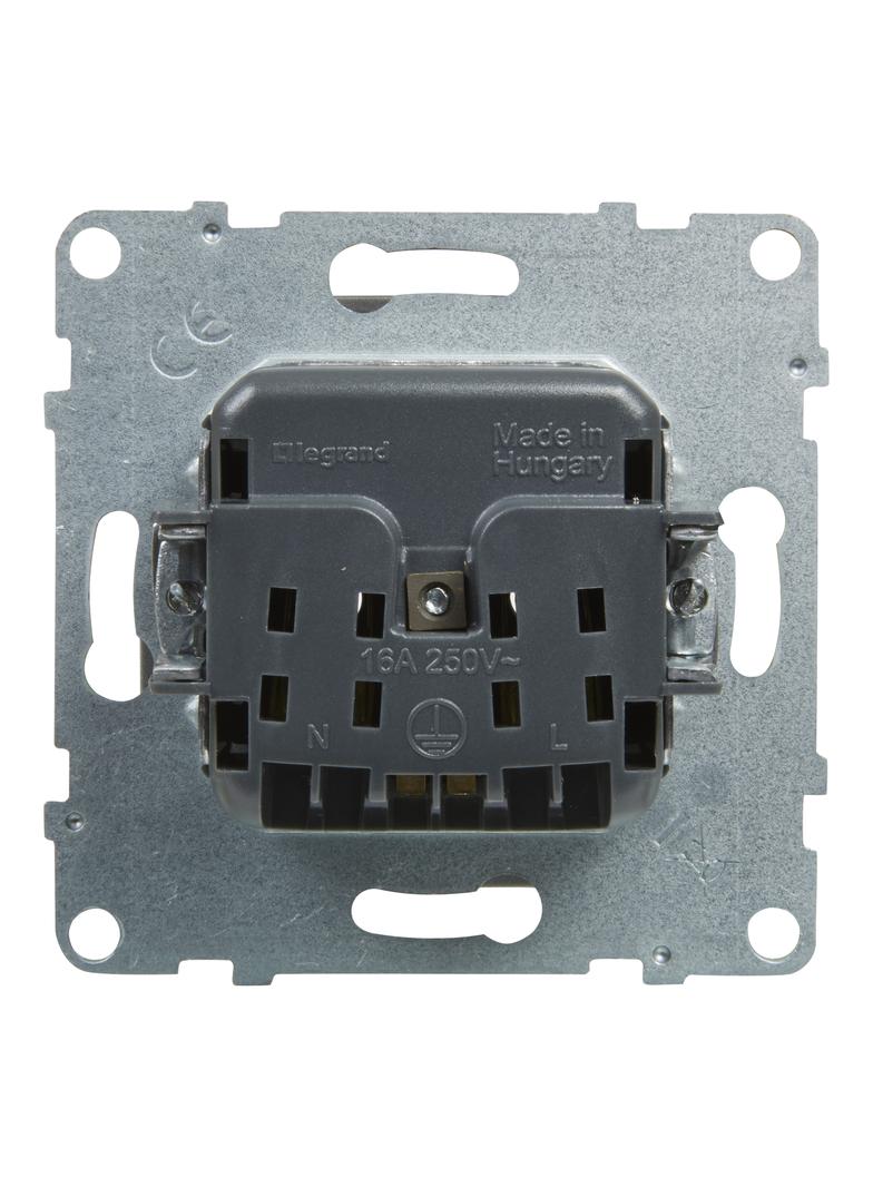 Suno Gniazdo Pojedyncze Z Uziemieniem 2P+Z 16A 250 V Zaciski Śrubowe Aluminium 721385 LEGRAND