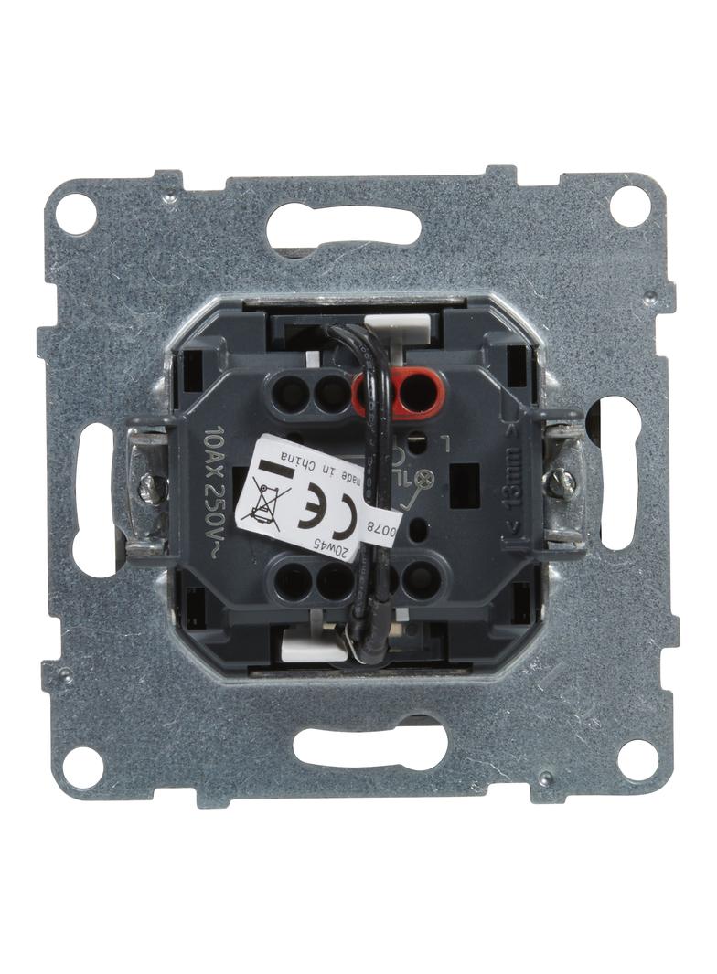 SUNO - Łacznik jednobiegunowy podświetlany - 10 AX - 250 V~ - zaciski automatyczne, Aluminium, Legra