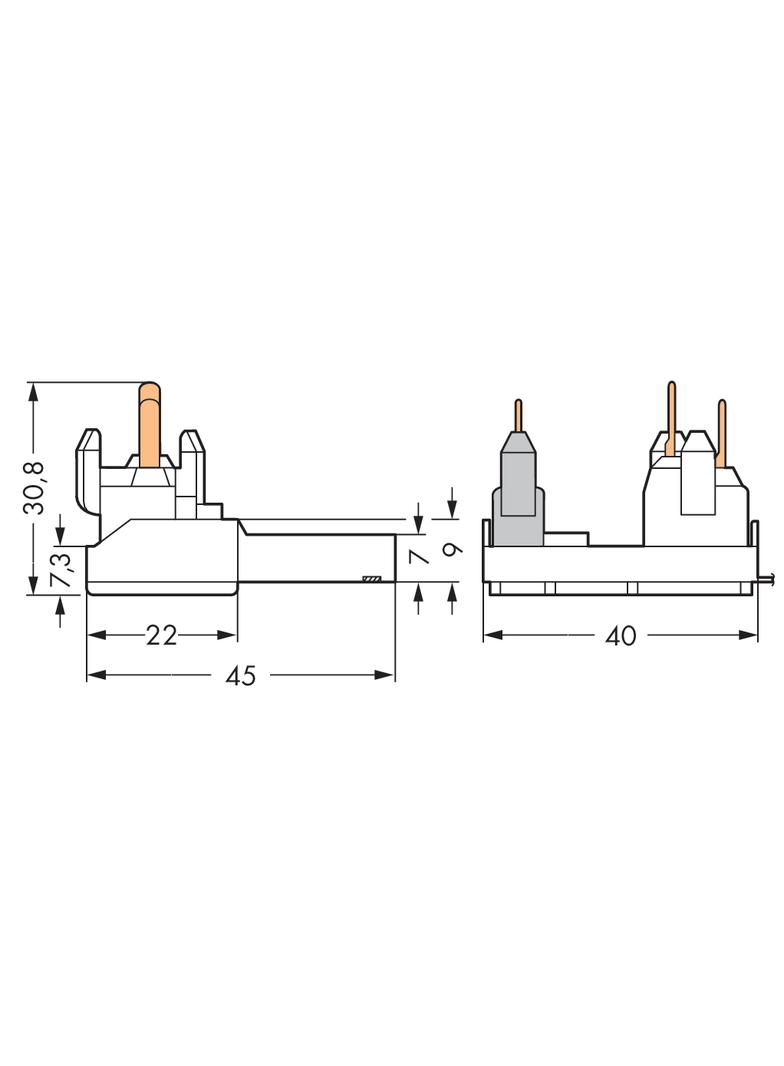 wtyk rozgałęźny 4-torowy