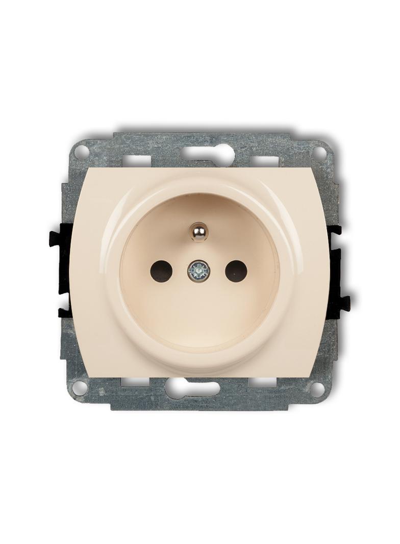 TREND Mechanizm gniazda pojedynczego z uziemieniem 2P+Z (przesłony torów prądowych) beżowy