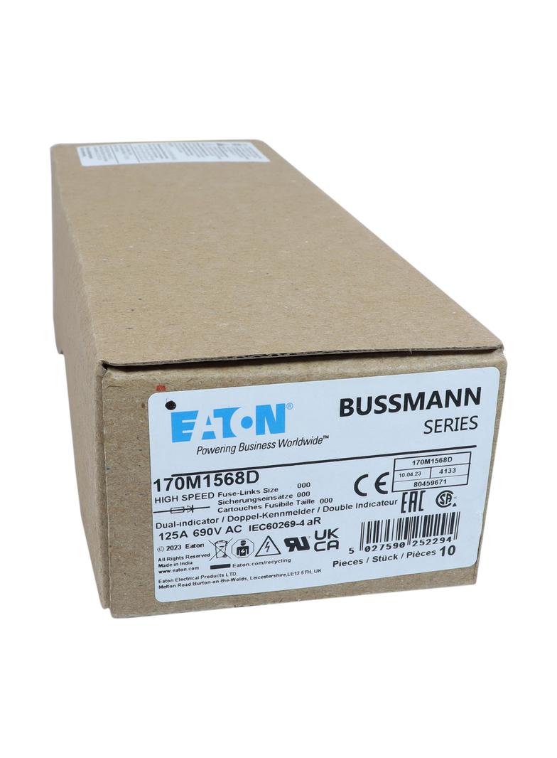 FUSE 125A 690V aR DIN 000 HSDNH Wkładka szybka 125A 690V aR DIN 000 podwójny wskaźnik 170M1568D EATO