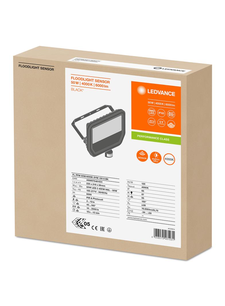 Naświetlacz FLOOD LED PERFORMANCE 50W 4000K SYM 100 SENSOR black