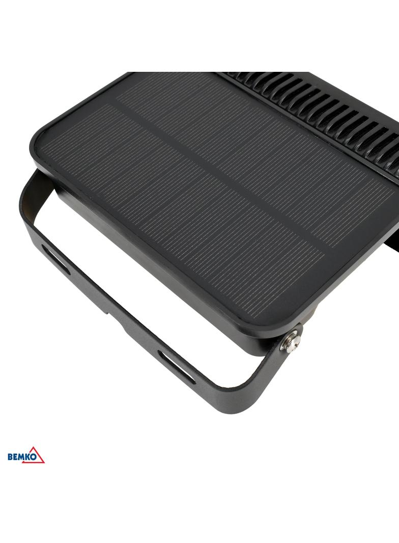 NAŚWIETLACZ LAMPA SOLARNA LED 3 barwy świecenia SOKER 8W 1000lm 3000K/4000K/6500K IP54 CZARNY Czujni