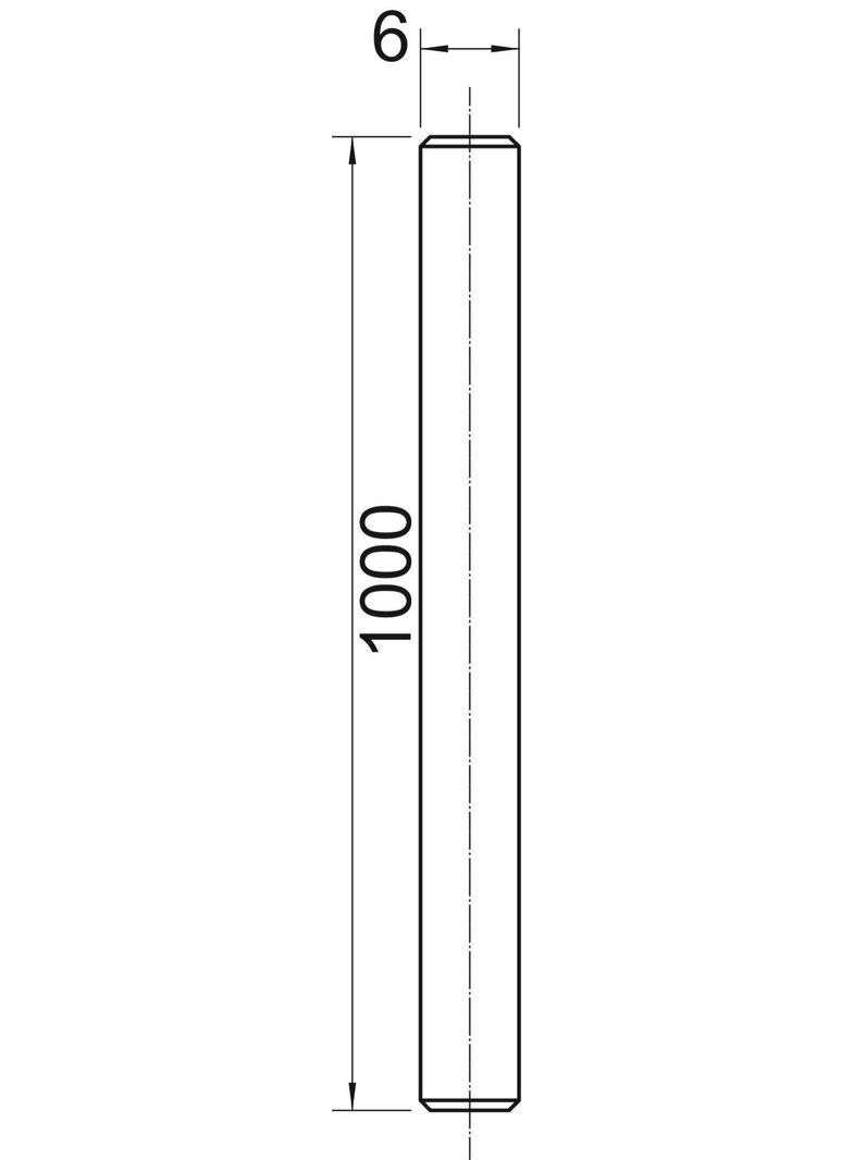 2078, PRĘT GWINTOWANY M 6, 1M OC.GAL