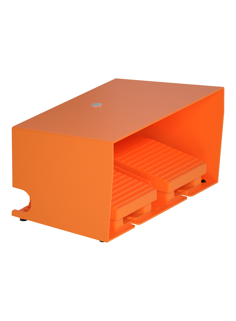 Harmony XPE Łącznik nożny podwójny z osłoną pomarańczowy 2NC + 2NO metalowy XPER3100D